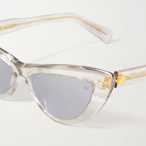 NWT BALMAIN SUNGLASSES WOMEN GREY CAT EYE EYEWEAR BALMAIN NEW - Picture 3 of 5